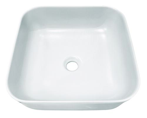 Vasque rectangle à poser LYS en céramique 37 x 37 x 11 cm - blanc mat